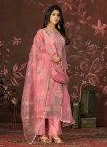 Embroidered Organza Pink Trendy Salwar Kameez - 1