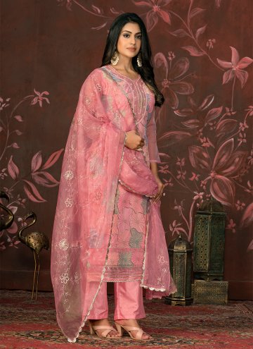 Embroidered Organza Pink Trendy Salwar Kameez