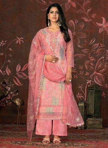 Embroidered Organza Pink Trendy Salwar Kameez