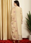 Embroidered Pure Silk Beige Trendy Salwar Suit - 2