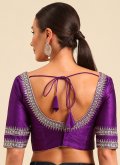 Embroidered Raw Silk Purple - 1