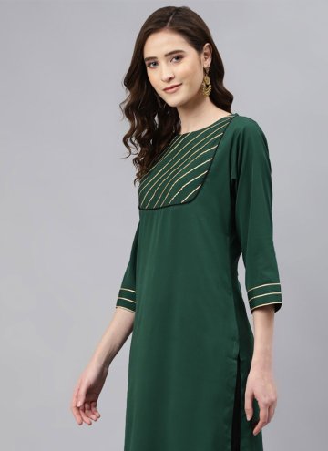 Embroidered Rayon Green Party Wear Kurti