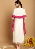 Embroidered Rayon Off White Salwar Suit - 2