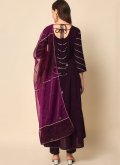 Embroidered Rayon Purple Salwar Suit - 1