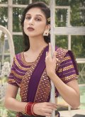 Embroidered Shimmer Purple Designer Saree - 1