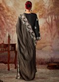 Embroidered Silk Black Salwar Suit - 1