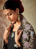 Embroidered Silk Black Salwar Suit - 2