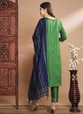 Embroidered Silk Blend Green Salwar Suit - 2