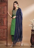 Embroidered Silk Blend Green Salwar Suit - 3