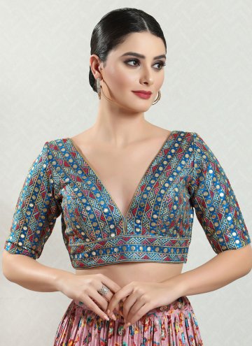 Embroidered Silk Blue