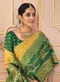 Embroidered Silk Green and Mustard Trendy Saree - 2
