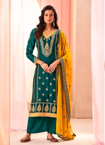 Embroidered Silk Green Trendy Salwar Kameez