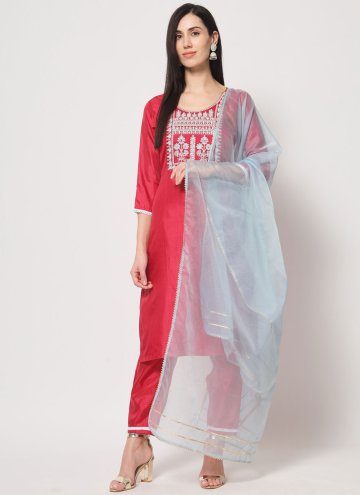 Embroidered Silk Pink Trendy Salwar Kameez
