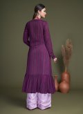 Embroidered Silk Purple Salwar Suit - 1