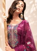 Embroidered Silk Rani Salwar Suit - 1