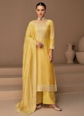 Embroidered Silk Yellow Trendy Salwar Kameez - 3
