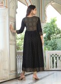 Embroidered Viscose Black Party Wear Kurti - 2