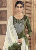 Embroidered Viscose Green Designer Salwar Kameez - 1