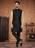 Fab Black Georgette Embroidered Indo Western - 1