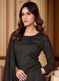 Fab Black Silk Diamond Work Trendy Salwar Suit - 1