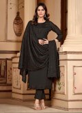 Fab Black Silk Diamond Work Trendy Salwar Suit - 3