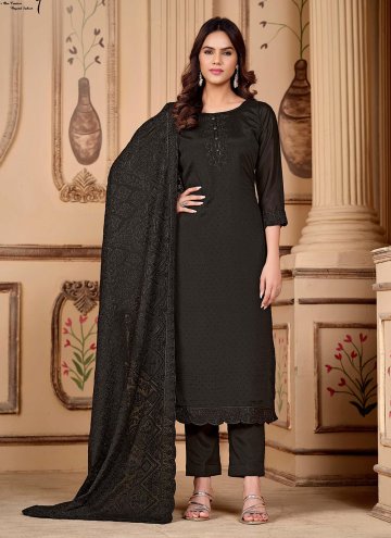 Fab Black Silk Diamond Work Trendy Salwar Suit