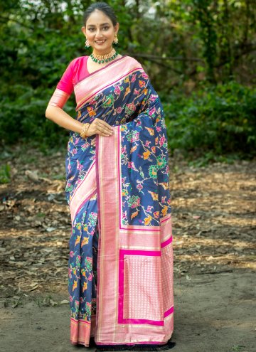 Fab Blue Banarasi Woven Designer Saree