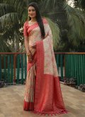 Fab Cream Kanjivaram Silk Designer Designer Saree for Ceremonial - 3