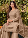Fab Embroidered Cotton  Brown Salwar Suit - 2