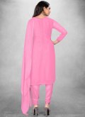 Fab Embroidered Georgette Pink Salwar Suit - 2