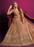 Fab Embroidered Net Brown Salwar Suit - 2