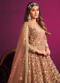 Fab Embroidered Net Brown Salwar Suit - 3