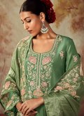 Fab Embroidered Silk Green Trendy Salwar Suit - 1