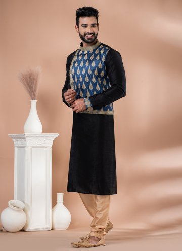 Fab Fancy work Banarasi Black Kurta Pyjama
