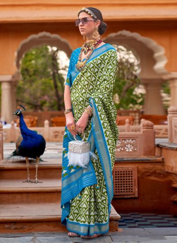 Fab Foil Print Silk Multi Colour Classic Designer Saree