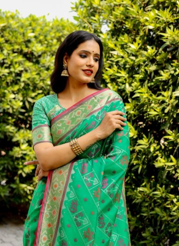 Fab Green Patola Silk Woven Classic Designer Saree for Ceremonial