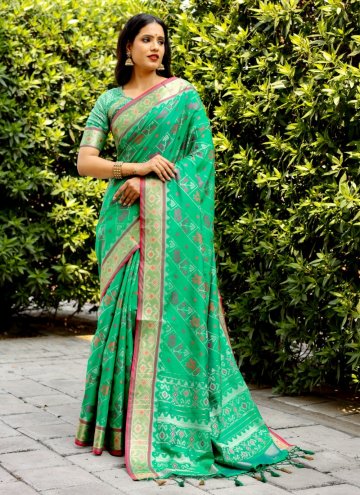 Fab Green Patola Silk Woven Classic Designer Saree