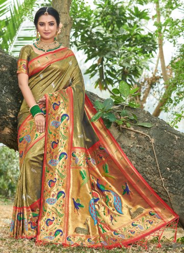 Fab Green Silk Woven Designer Traditional Saree