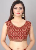 Fab Maroon Silk Blend Embroidered Designer Lehenga Choli for Mehndi - 3