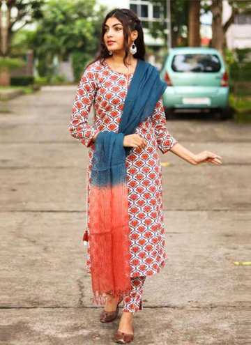 Fab Multi Colour Cotton  Printed Salwar Suit