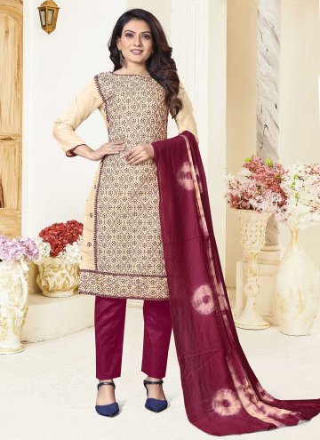 Fab Peach Silk Embroidered Trendy Salwar Suit for Festival