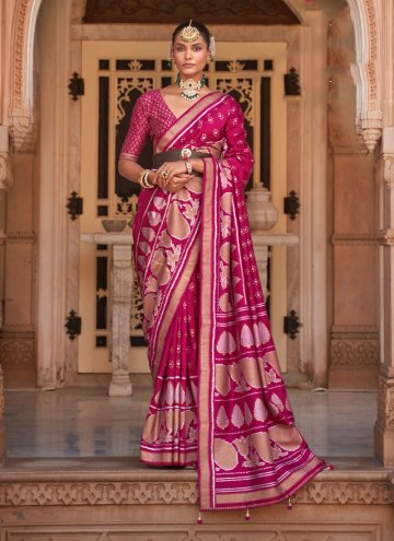 Fab Pink Banarasi Woven Classic Designer Saree for Festival