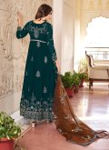 Fab Rama Faux Georgette Embroidered Gown for Engagement - 2