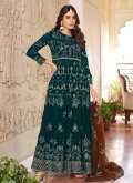 Fab Rama Faux Georgette Embroidered Gown for Engagement - 3
