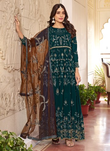 Fab Rama Faux Georgette Embroidered Gown for Engag