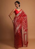 Fab Red Art Banarasi Silk Woven Trendy Saree - 1