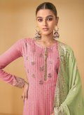 Fab Rose Pink Georgette Embroidered Salwar Suit - 1