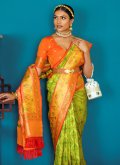 Fab Sea Green Banarasi Woven Trendy Saree for Ceremonial - 1