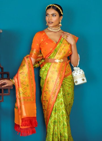 Fab Sea Green Banarasi Woven Trendy Saree for Ceremonial