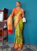 Fab Sea Green Banarasi Woven Trendy Saree for Ceremonial - 2